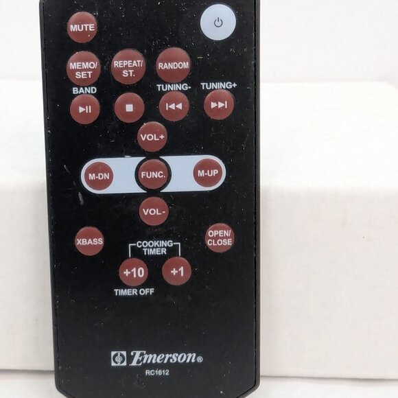 Emerson Replacement Audio System Remote Control Model RC1612 Black - Picture 1 of 6